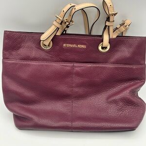 Michael Kors Burgundy Leather Tote Bag